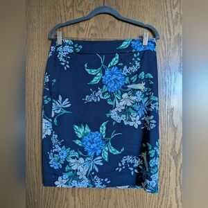 Ann Taylor Navy Floral Skirt